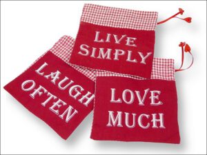 3 Ass Fabric Bags w/words