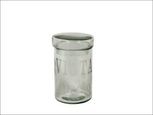 Glass Storage Jars with Etching 9x9x15
