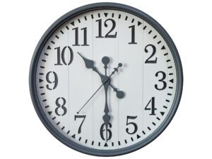 Wall Clock with Grey Surround and White cutout Face