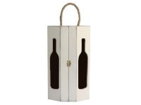 Dble Wine Hlder Cream with Wording/Rope