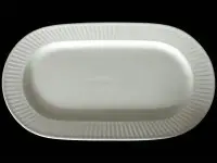 Plate Oval Ribbed Border 26x14cm