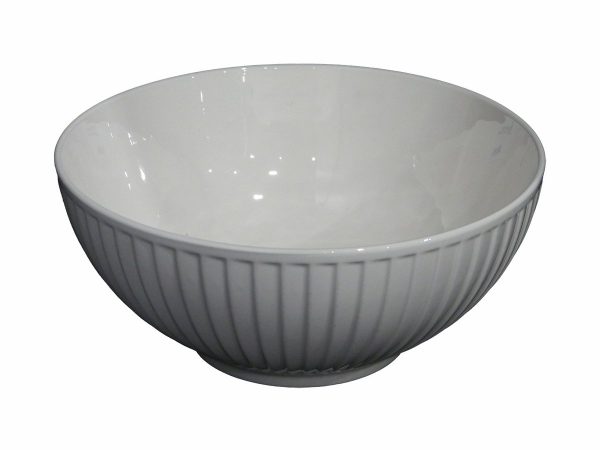 BOWL WH LGE RIBBED 20X11