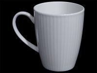 MUG WH LINES RIBBED