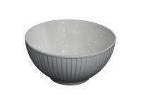 BOWL MEDIUM RIBBED WHITE15.5 X 9.5