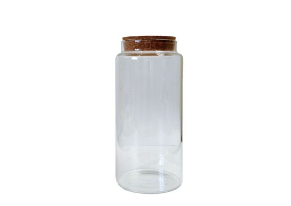 STORAGE JAR GLASS CORK LID 1300ML