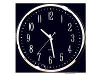 CLOCK KITCHEN SILVER BLK 38X38X4