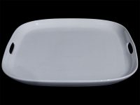 PLATTER SQ HDLE PORCELAIN 33X3