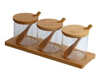 JAR PRESERVE SET 3 BAMBOO ON TRAY