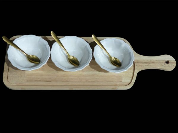 BRD 3 RND SCALLOPED WH BOWL 3 SPOON