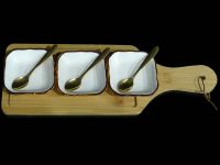 BRD 3 SQ BOWLS CR BROWN 3 SPOONS