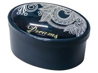 Oval Trinket Box Black 9.5x6.8x6.5