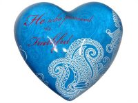 Heart Paperweight Blue 7.5x7x1.9