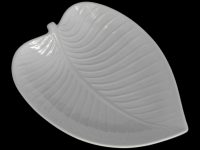 LEAF SHAPED BOWL  WHITE 32X25.5X5