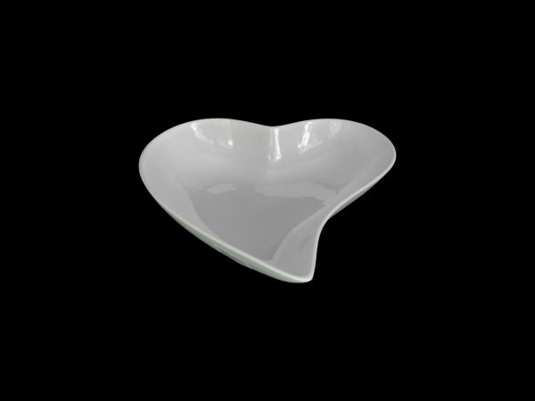 CURVED HEART BOWL WHITE 14X15X4