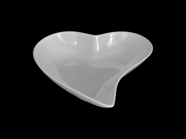CURVED HEART BOWL WHITE 19X20.5.X5
