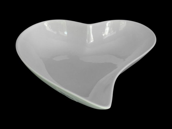 CURVED HEART BOWL WHITE 24X23.5X5.5