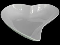 CURVED HEART BOWL WHITE 28X30X6