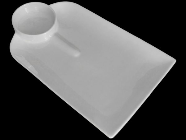 HOE SHAPED PLATE WHITE 36.5X22.5X3.5