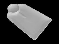HOE SHAPED PLATE WHITE 31X29..5X3