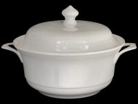 White Ceramic Soup Tureen w/ Lid - 31X25X19cm | Elegant Serving