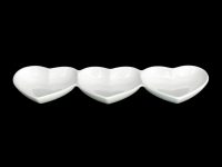 BOWL 3 HEARTS WHITE 36X10.5X3