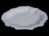 PLATTER WH SCALLOP BEAD DESIGN 36X36X4