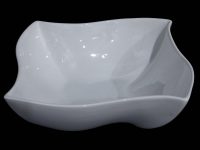 BOWL SQ WAVE WHITE 28.5X9.5
