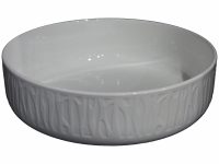 BOWL WH EMBOSSED LINES 30.5X30.5X9