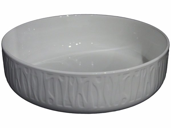 BOWL WH EMBOSSED LINES 30.5X30.5X9