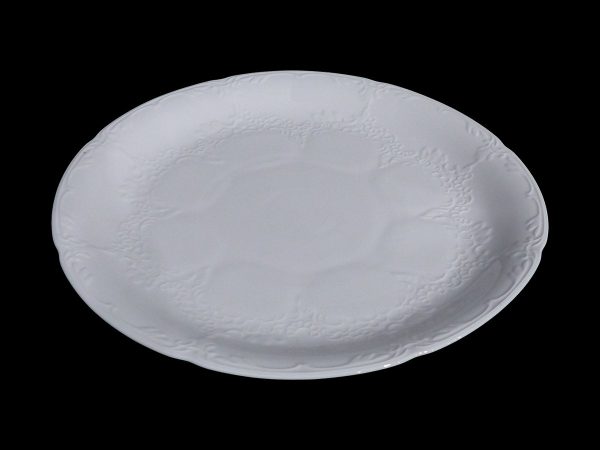 PLATE EMBOSSED DINNER 31CM WH