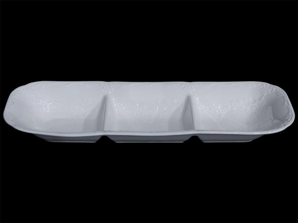 DISH EMBOSSED 2 DIVISION WH 36X13X4.5