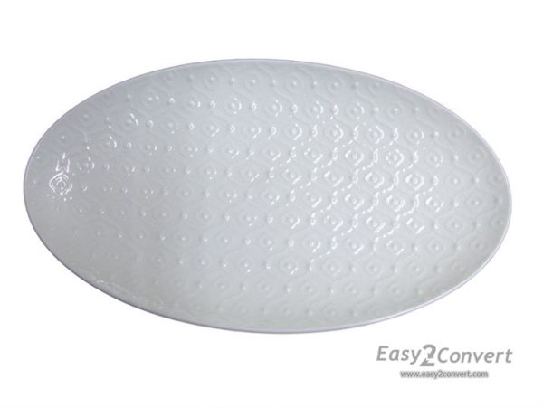 PLATTER OVAL EMBOSSED DES 36X19.5