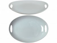PLATER OVAL WH WITH HDLE 36X25X3