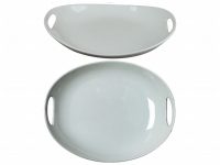 PLATER OVAL WH WITH HDLE 31X24.5X5.5