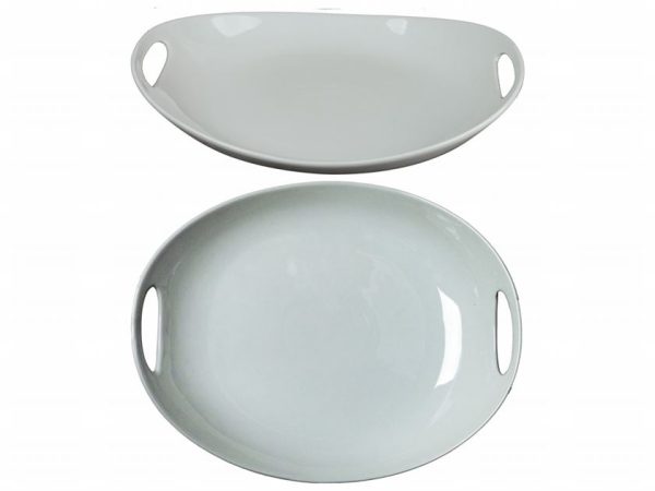 PLATER OVAL WH WITH HDLE 31X24.5X5.5