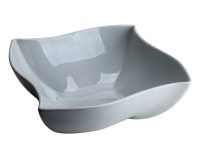 BOWL SQ WAVE WHITE 28.5X9.5