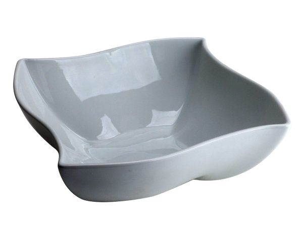 BOWL SQ WAVE WHITE 28.5X9.5
