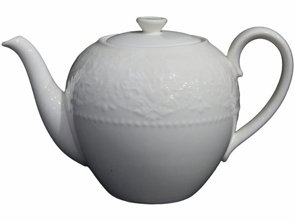 TEAPOT EMBOSED WH