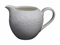 JUG MILK EMBOSSED WH