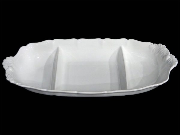 DISH 3 DIV WH EMBOSSED 38X17X5