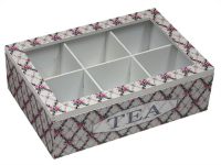 Rose Tea Box 6 Division 25x17x8