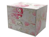 Pink Floral 4 Drawer Large 31.5x23.5x24