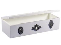 White Storage Box-Keyhole Relief Design
