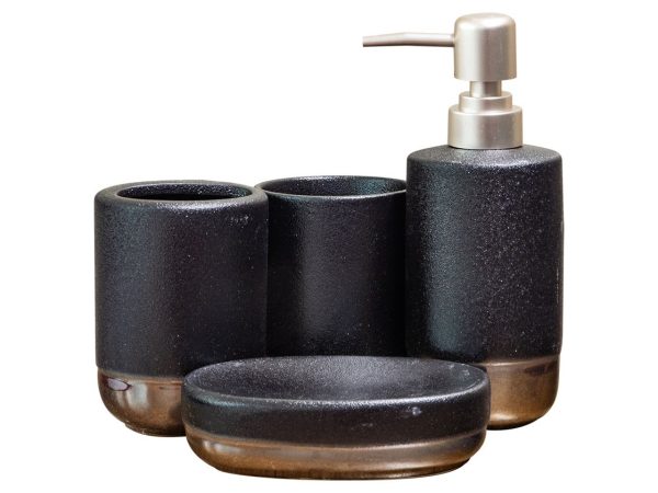 BATHROOM 4 PC SET BLACK