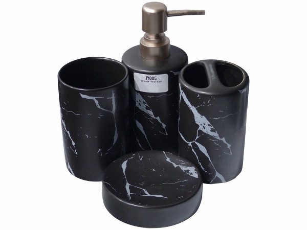 BATHROOM 4PC SET BLACK