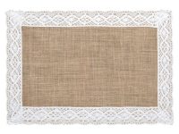 SOLID BURLAP WITH LACE 1 P/MAT30 X 45