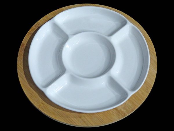 LAZY SUSAN WH RND 5 DIVISON WH