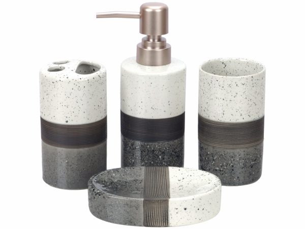 BATH SET 4 GREY CREAM