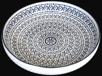 BOWL SALAD CRISS-CROSS BLUE WHITE 30.5X30.5X7