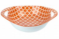 Bowl Oval Flared Orange _AND_ Wh 16x22x6.5